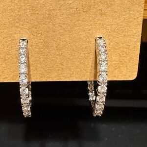 Diamonique 2.00ctw Inside Out Diamond hoop earrings